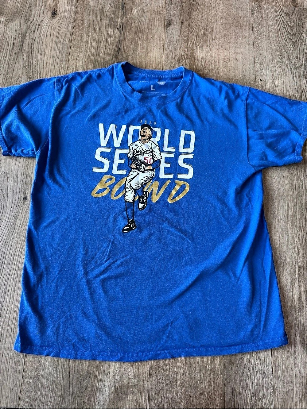 World Series 2020 Graphic Tee Blue & White Large